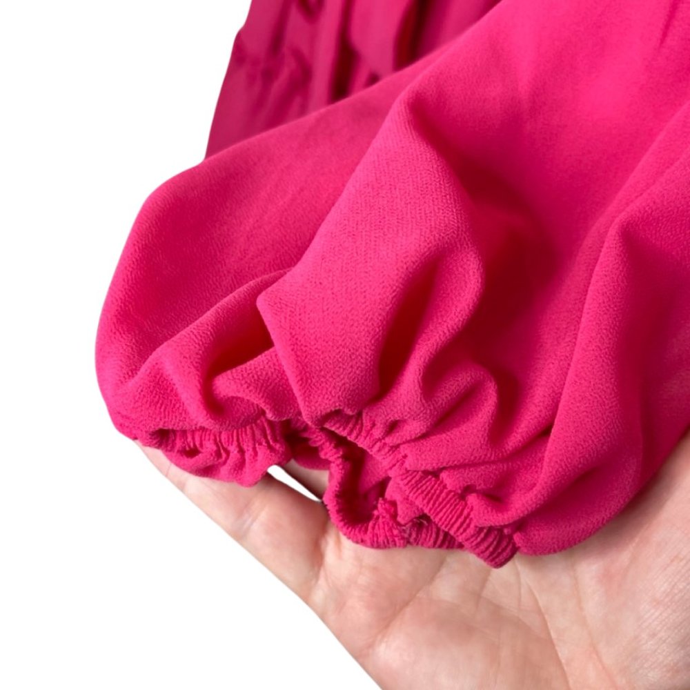 FLYING TOMATO | Women's Bright Pink Long Sleeve Tiered Dress | Size L - Picture 4 of 10